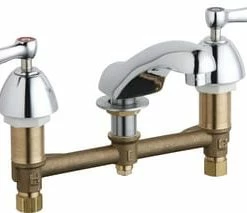 Buy 🥰 Chicago Faucets 2.2 gpm Double Curved Lever Handle Concealed Hot and Cold Water Sink Faucet in Polished Chrome 🔥