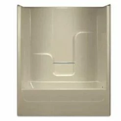 Budget 🔥 Aquarius Industries Luxury 60 x 35-3/4 in. Tub and Shower with Left Hand Drain in Biscuit ⌛