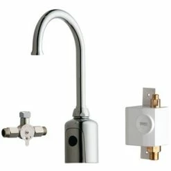 Wholesale 🛒 Chicago Faucets 1 gpm 1-Hole Gooseneck Sink Faucet with Dual Beam Infrared Sensor and 7-3/4 in. Spout Height in Polished Chrome 🌟