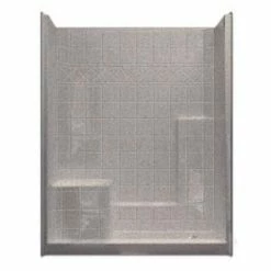 New 👏 Aquarius Industries Millennia 60 x 32 in. Three Piece Shower with Left Hand Seat in White 👏