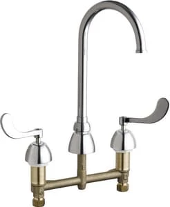 Best Pirce ⭐ Chicago Faucets Two Handle Widespread Bathroom Sink Faucet in Polished Chrome 😍