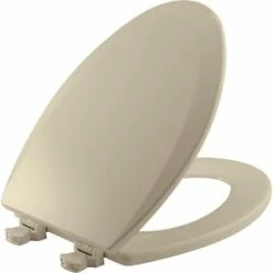 Promo ⌛ Bemis Elongated Closed Front Toilet Seat with Cover in Bone 🎉