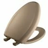 Flash Sale 🧨 Bemis Elongated Closed Front Toilet Seat with Cover in Sand 🌟 -Cheap Chicago Faucets Store Query 169