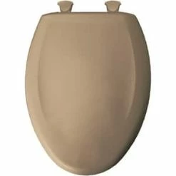 Flash Sale 🧨 Bemis Elongated Closed Front Toilet Seat with Cover in Sand 🌟 -Cheap Chicago Faucets Store Query 171