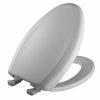Best deal 💯 Bemis Elongated Closed Front Toilet Seat with Cover in Silver ✨