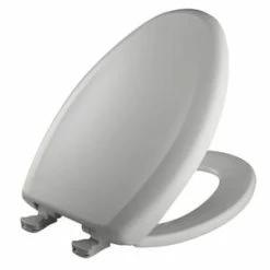 Best deal 💯 Bemis Elongated Closed Front Toilet Seat with Cover in Silver ✨