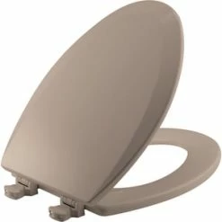 Best Pirce 🌟 Bemis Elongated Closed Front Toilet Seat with Cover in Fawn Beige 🎉