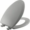 Cheap 🎉 Bemis Elongated Closed Front Toilet Seat with Cover in Silver 🌟 -Cheap Chicago Faucets Store Query 25