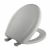 Top 10 👍 Bemis Round Closed Front Toilet Seat with Cover in Silver 👏 -Cheap Chicago Faucets Store Query 261