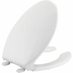 Buy 😀 Bemis Elongated Open Front Toilet Seat with Cover in White 😍