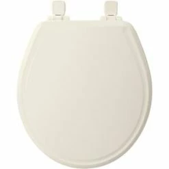 Cheap 🥰 Bemis Sta-Tite® Round Closed Front Toilet Seat with Cover in Linen 🤩 -Cheap Chicago Faucets Store Query 411