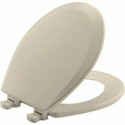 Buy 🎁 Bemis Round Closed Front Toilet Seat with Cover in Almond 💯
