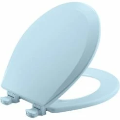 Deals ⌛ Bemis Round Closed Front Toilet Seat with Cover in Dresden Blue 🎁