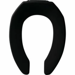 New 🛒 Bemis Elongated Open Front Toilet Seat in Black (Less Cover) 🎉